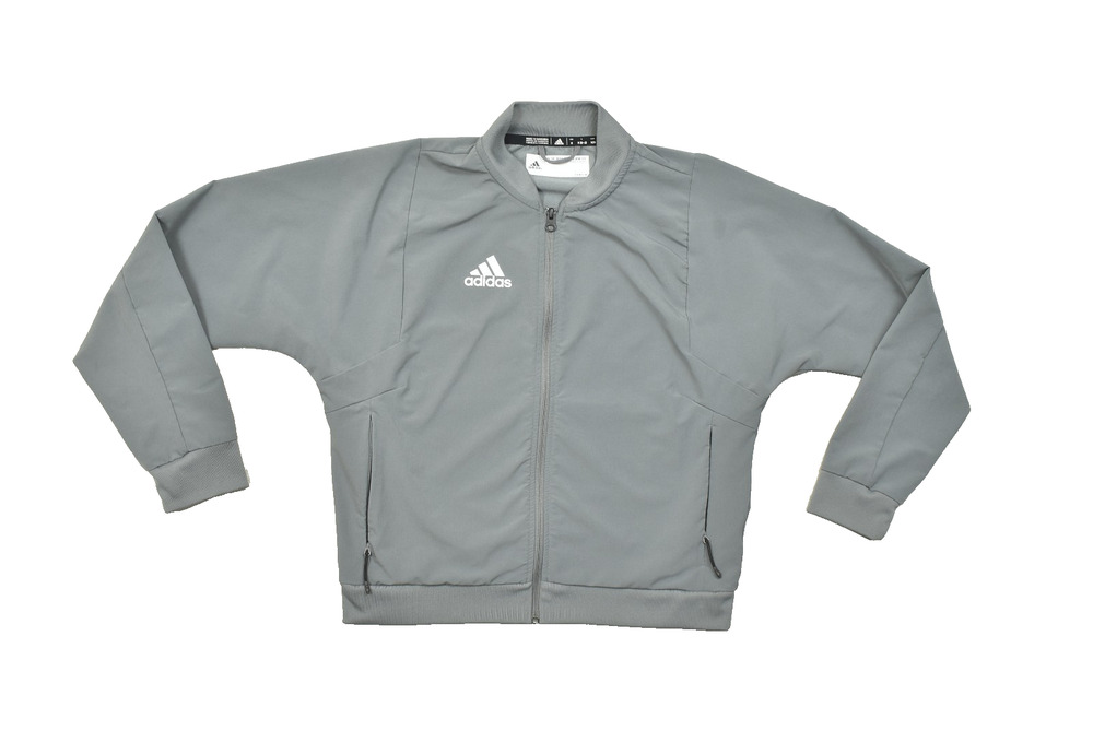 Adidas Grey Full Zip Track Jacket Women's Medium M/M Grey Athletic Bomber Style
